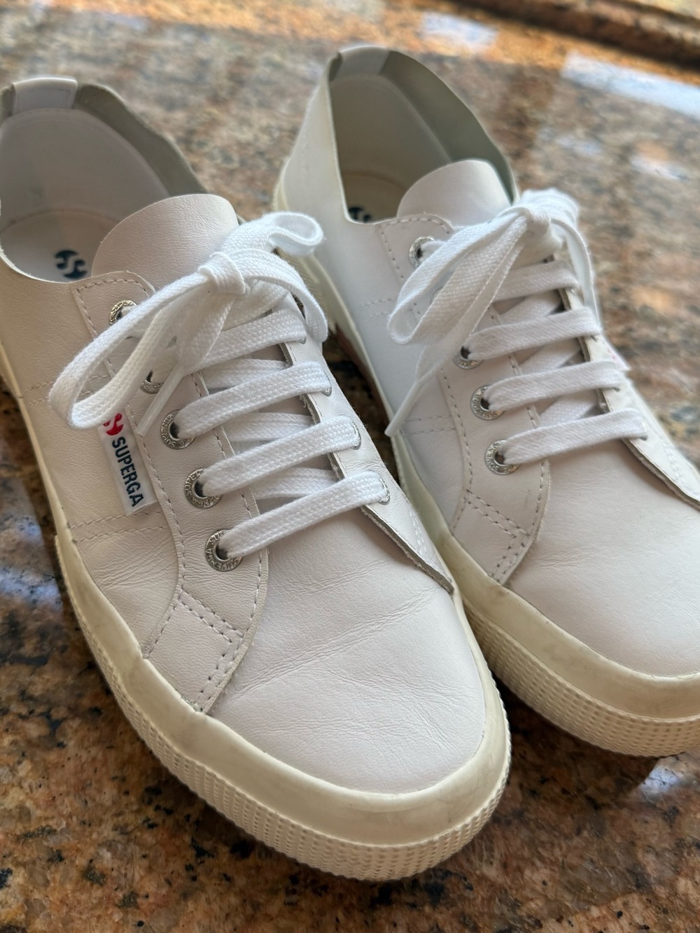 Superga Cream Canvas Low-Top Sneakers
